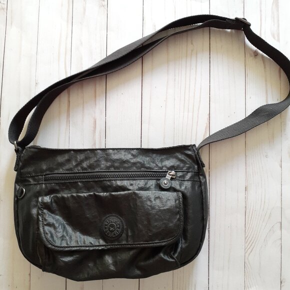 Kipling Syro Crossbody Bag in Metallic Black - Picture 1 of 15
